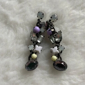 Vintage Y2K cluster rhinestone party / formal ‎ earrings